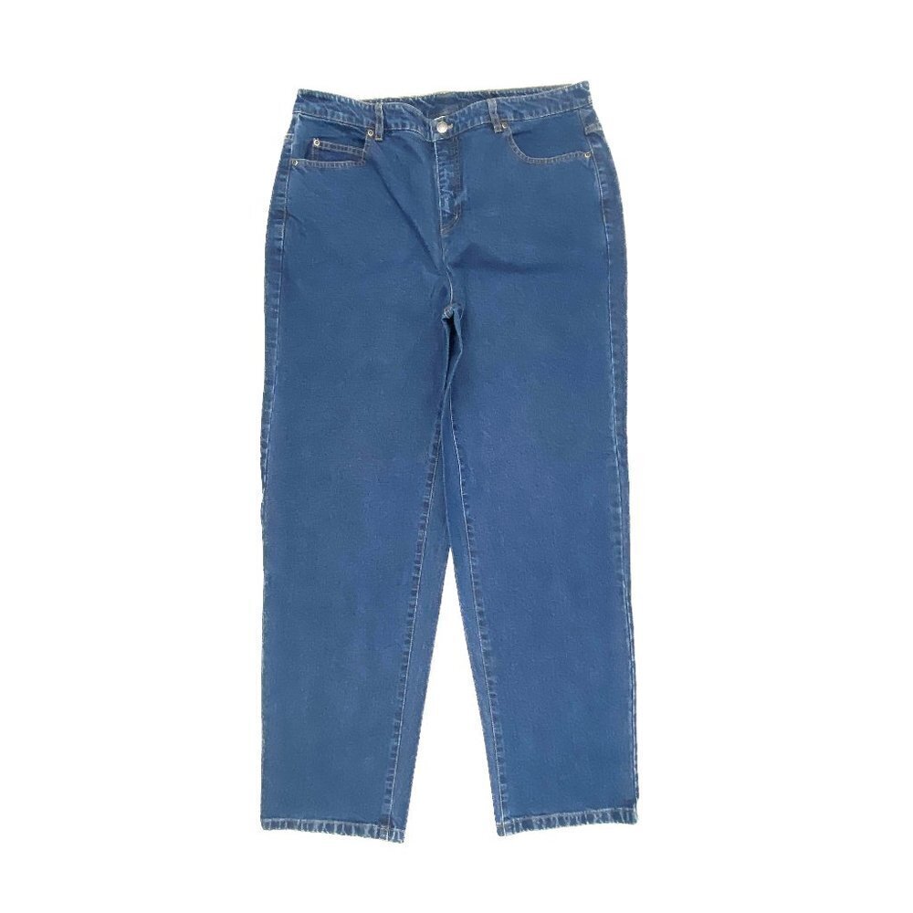 Appleseed's Straight Leg Jeans Women‎ 16W Dark Blue Denim High Rise Classic